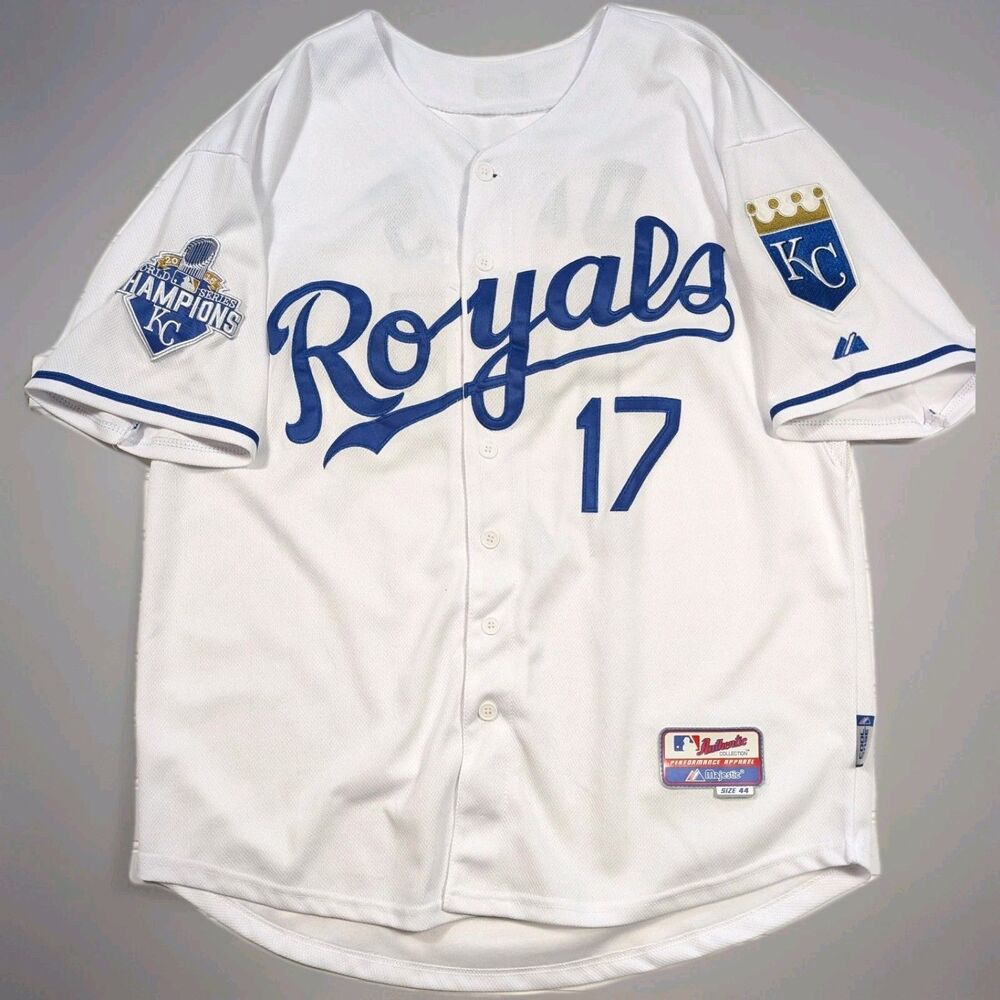 Majestic Kansas City Royals Wade Davis #17 Jersey Size 44 World Series Champs